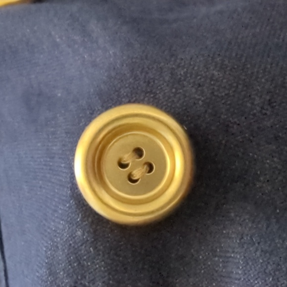 J. CREW I Navy Blue Indigo Metallic Pea Coat Double Breasted Jacket, 4 - Picture 11 of 16